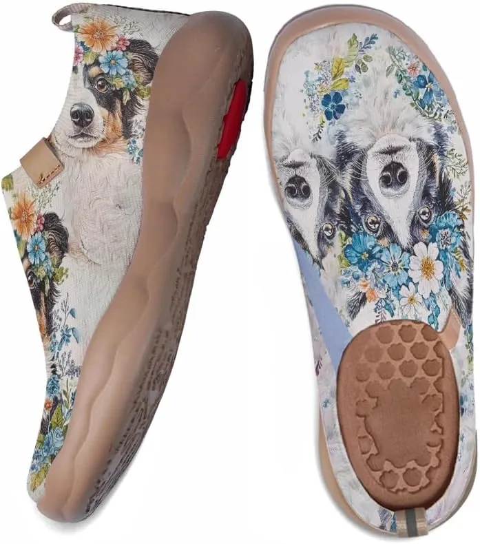 Women's Art Painted Shoes Knitted Slip On Loafers Comfort Casual Walking Sneakers