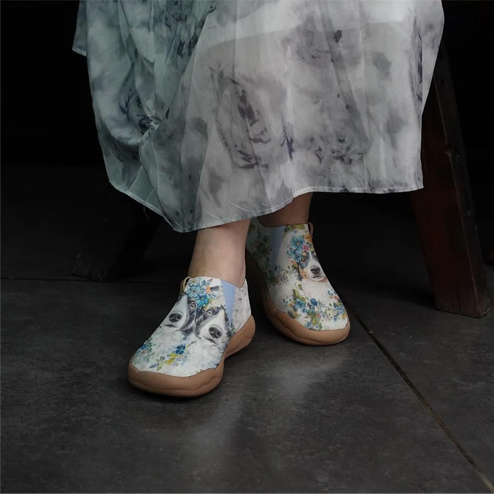 Women's Art Painted Shoes Knitted Slip On Loafers Comfort Casual Walking Sneakers
