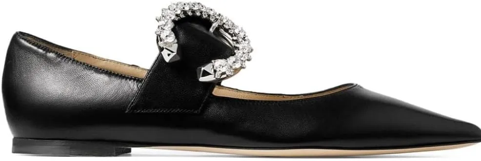 Women's Ballet Flats Pointed Toe Strappy Rhinestone Ballerina Shoes Comfortable Slip on Mary Jane Flats Casual Work Dressy Shoes