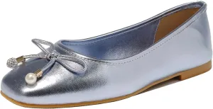 Women's Ballet Flats with Bow Knot & Sparkle Balls Ultra Soft Sole Round Toe Work Travel Casual Outfits Shoes