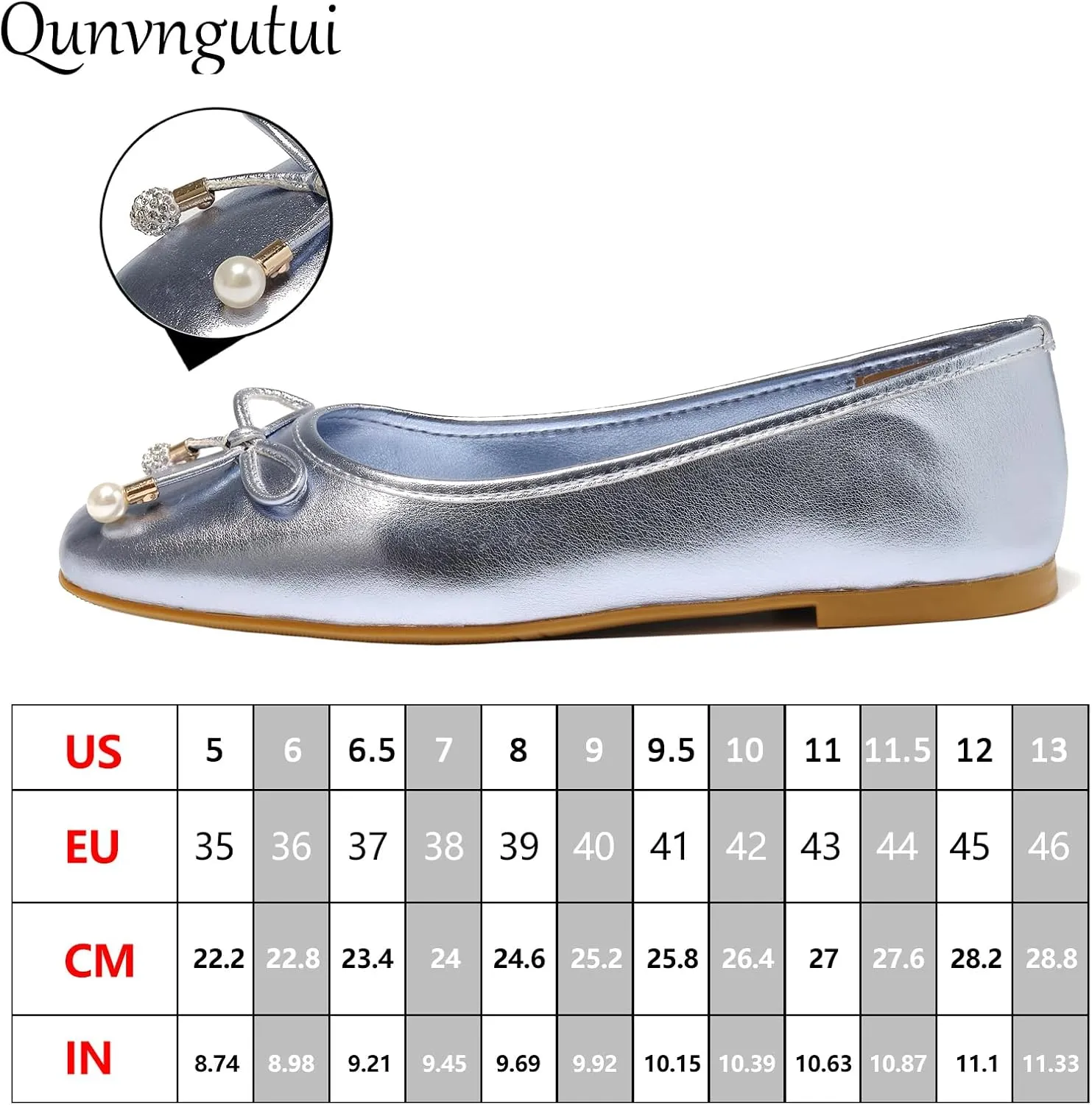 Women's Ballet Flats with Bow Knot & Sparkle Balls Ultra Soft Sole Round Toe Work Travel Casual Outfits Shoes