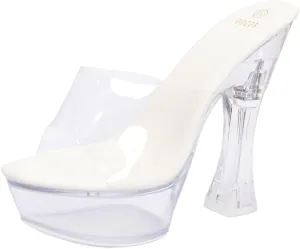 Women's Clear Acrylic Platform Sandals, 14 cm Heel, 4.5 cm Platform, Sizes 35-43