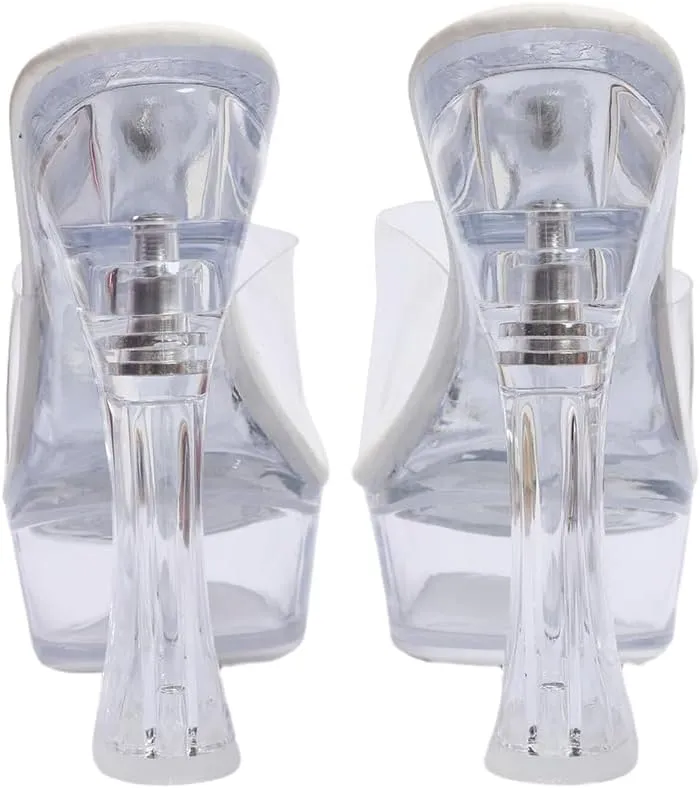 Women's Clear Acrylic Platform Sandals, 14 cm Heel, 4.5 cm Platform, Sizes 35-43