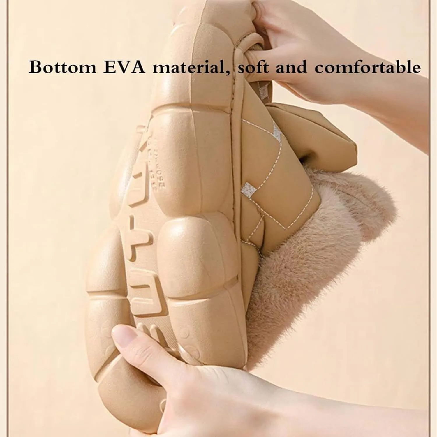 Women's Cute Bowknot Design Plush Lined Slipper, Winter Warm Anti-Skid Waterproof Thick Sole House Boots, Casual Comfortable Furry Bow Slippers