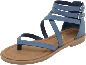 Women's Dressy Gladiator Summer Cross Strappy Sandals Open Toe Comfort Flat Casual Beach Fisherman Thong Sandals for Beach Vacation