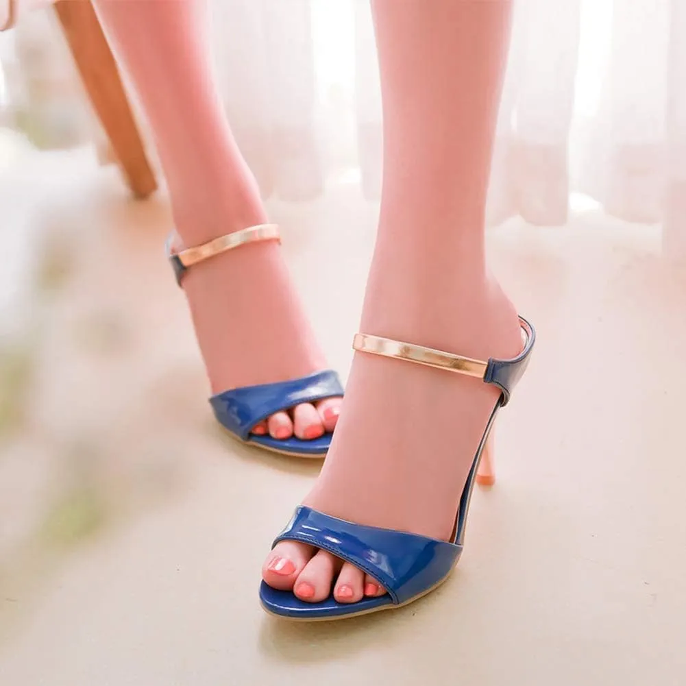 Women's Fashion Slide Sandals Stiletto High Heel Peep Toe Summer Shoes