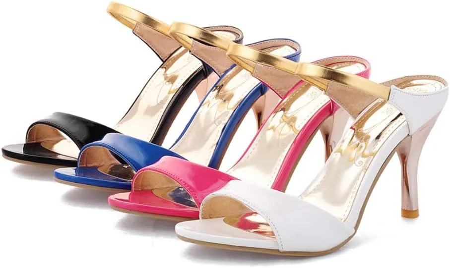 Women's Fashion Slide Sandals Stiletto High Heel Peep Toe Summer Shoes
