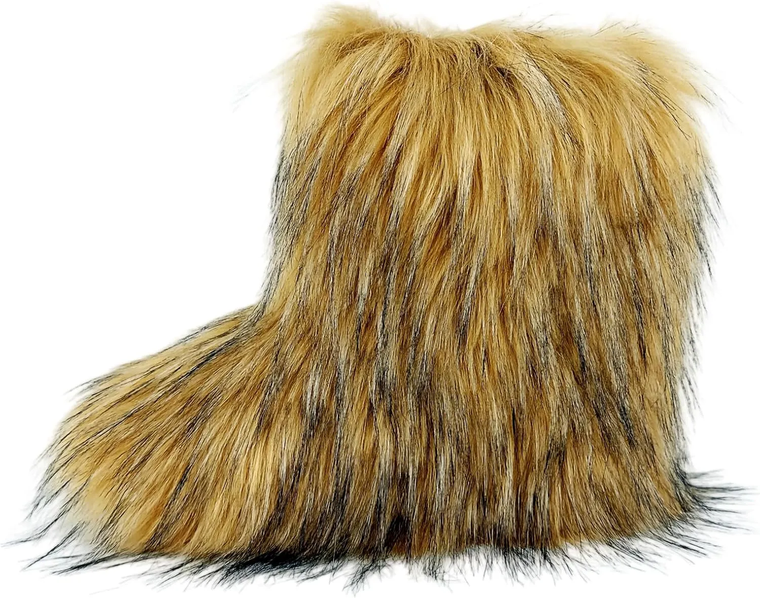 Women's Faux Fur Boots, Furry Fuzzy Mid Calf Snow Boots Y2k, Winter Warm Comfortable Fluffy Boots, Outdoor Indoor Flat Fur Shoes