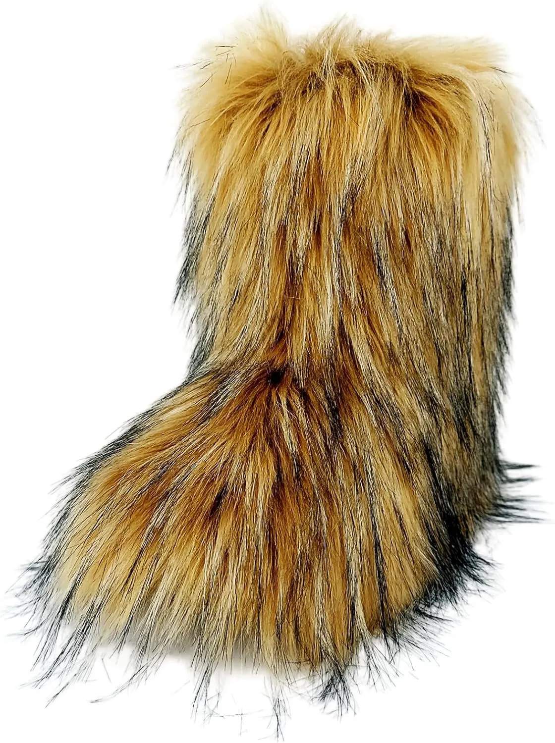Women's Faux Fur Boots, Furry Fuzzy Mid Calf Snow Boots Y2k, Winter Warm Comfortable Fluffy Boots, Outdoor Indoor Flat Fur Shoes