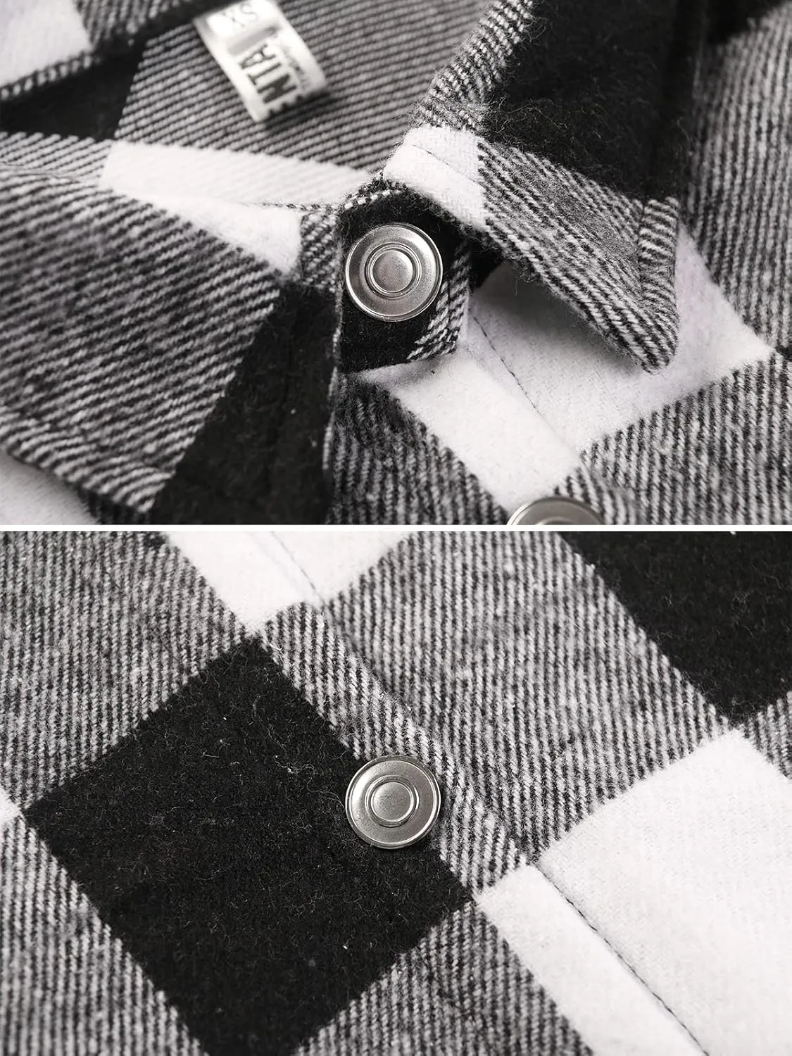 Women's Flannel Plaid Shacket Jacket Fashion Button Down Long Sleeve Casual Shirt Shackets Fall Clothes for Women