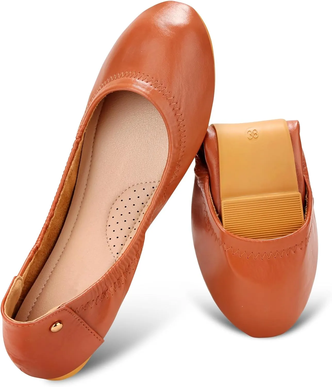 Women's Flats Foldable Ballet Flats for Women Comfortable Ballerina Flats Roll Up Flats for Wedding Party Travel
