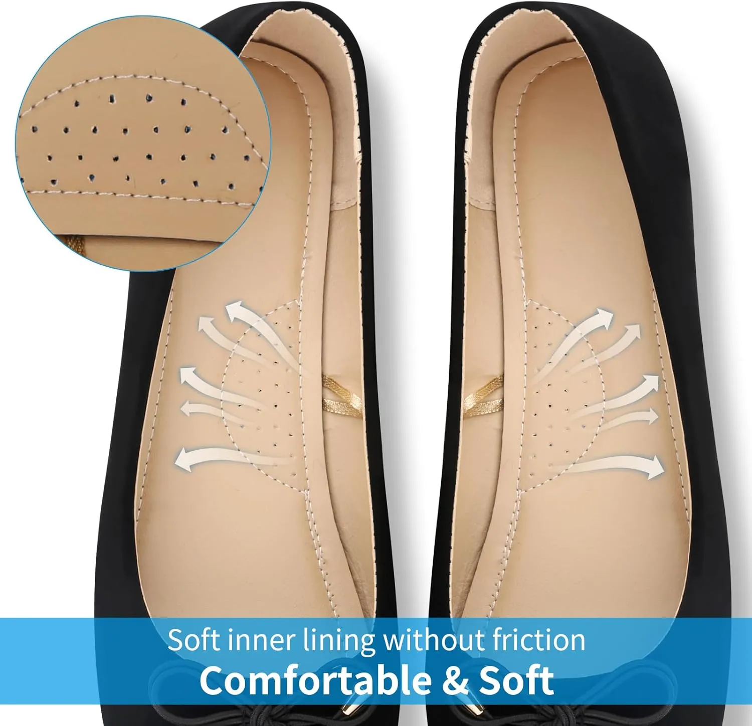 Women's Flats Foldable Ballet Flats for Women Comfortable Ballerina Flats Roll Up Flats for Wedding Party Travel