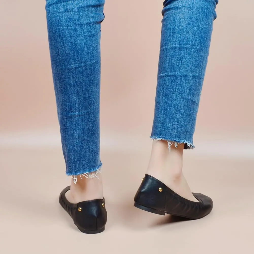 Women's Flats Foldable Ballet Flats for Women Comfortable Ballerina Flats Roll Up Flats for Wedding Party Travel