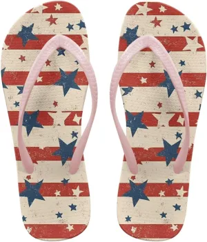 Women'S Flip Flops Patriot Sandals Beach Shoes Light And Comfortable For Vacation Pink Size 5-9