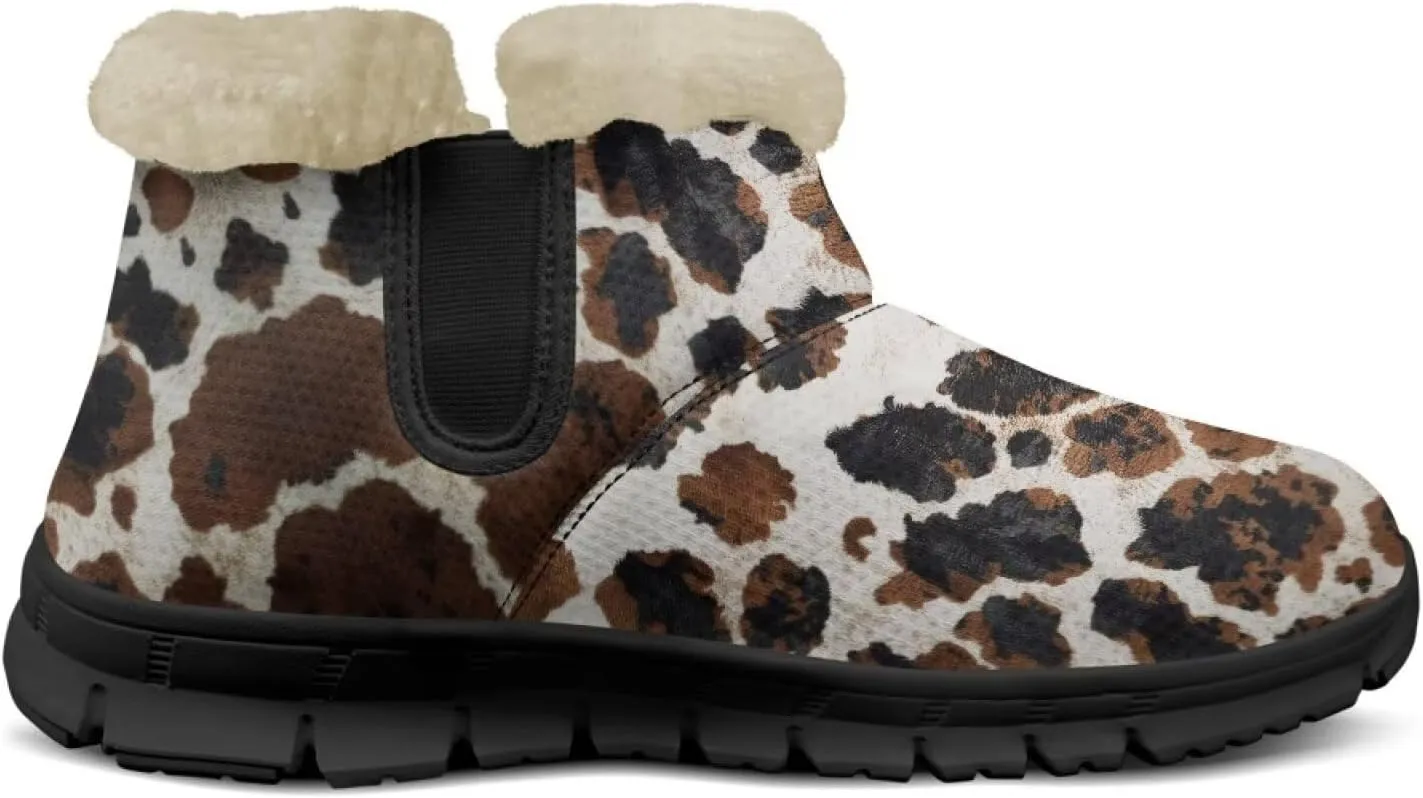 Womens Fuzzy Boots Winter Comfy Plush Warm Fur Lined Lining Snow Boot Waterproof Comfortable Slip On Outdoor Walking Hiking Booties
