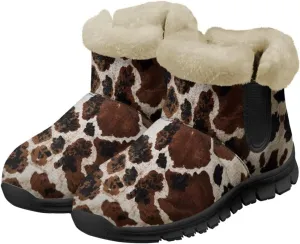 Womens Fuzzy Boots Winter Comfy Plush Warm Fur Lined Lining Snow Boot Waterproof Comfortable Slip On Outdoor Walking Hiking Booties