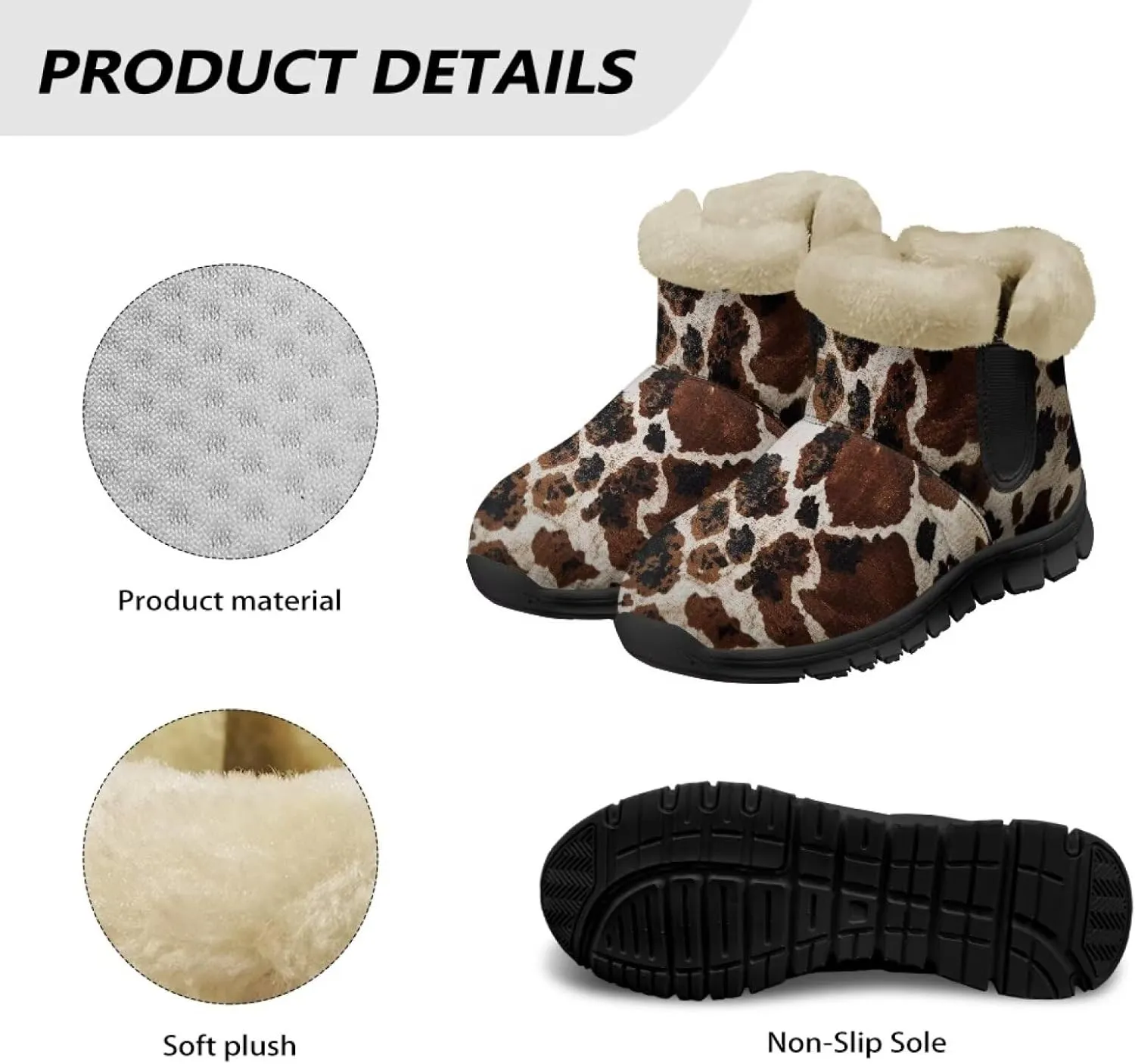 Womens Fuzzy Boots Winter Comfy Plush Warm Fur Lined Lining Snow Boot Waterproof Comfortable Slip On Outdoor Walking Hiking Booties