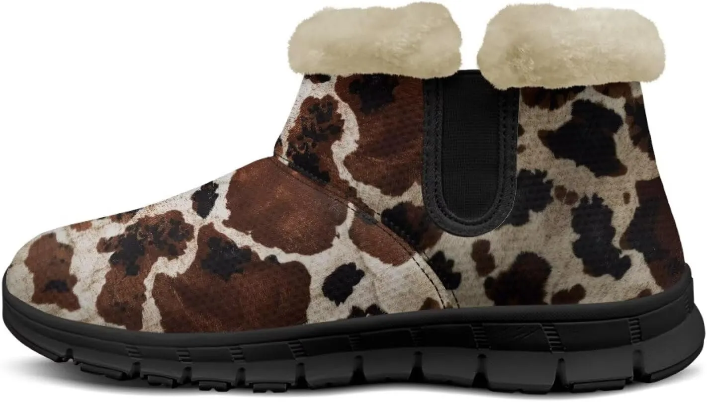 Womens Fuzzy Boots Winter Comfy Plush Warm Fur Lined Lining Snow Boot Waterproof Comfortable Slip On Outdoor Walking Hiking Booties