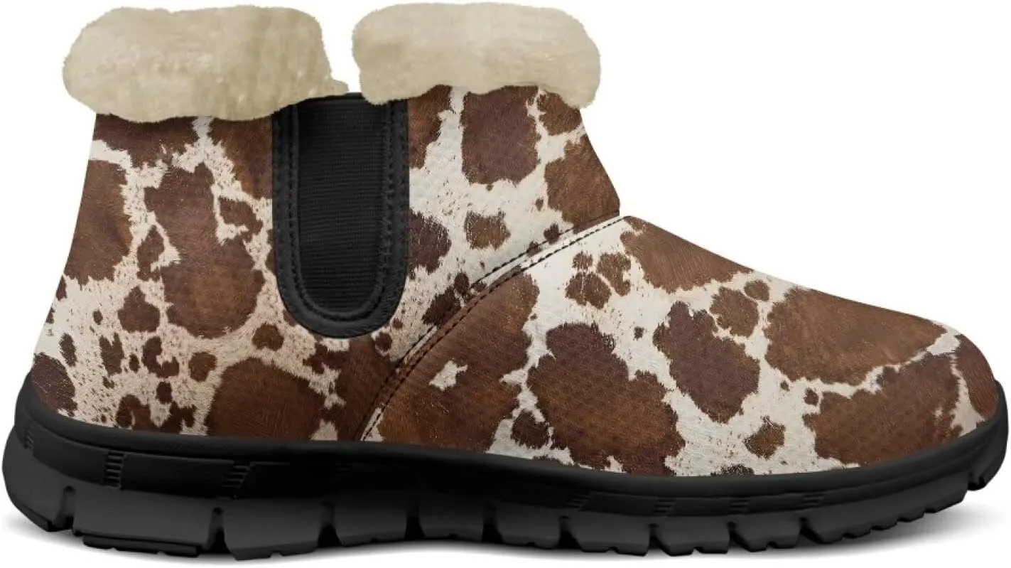 Womens Fuzzy Boots Winter Comfy Plush Warm Fur Lined Lining Snow Boot Waterproof Comfortable Slip On Outdoor Walking Hiking Booties