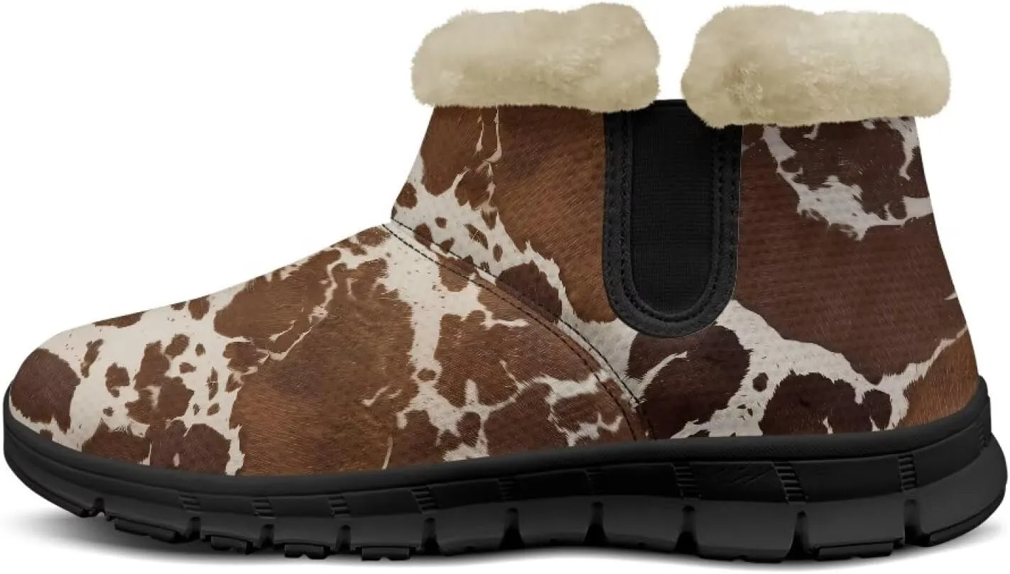 Womens Fuzzy Boots Winter Comfy Plush Warm Fur Lined Lining Snow Boot Waterproof Comfortable Slip On Outdoor Walking Hiking Booties