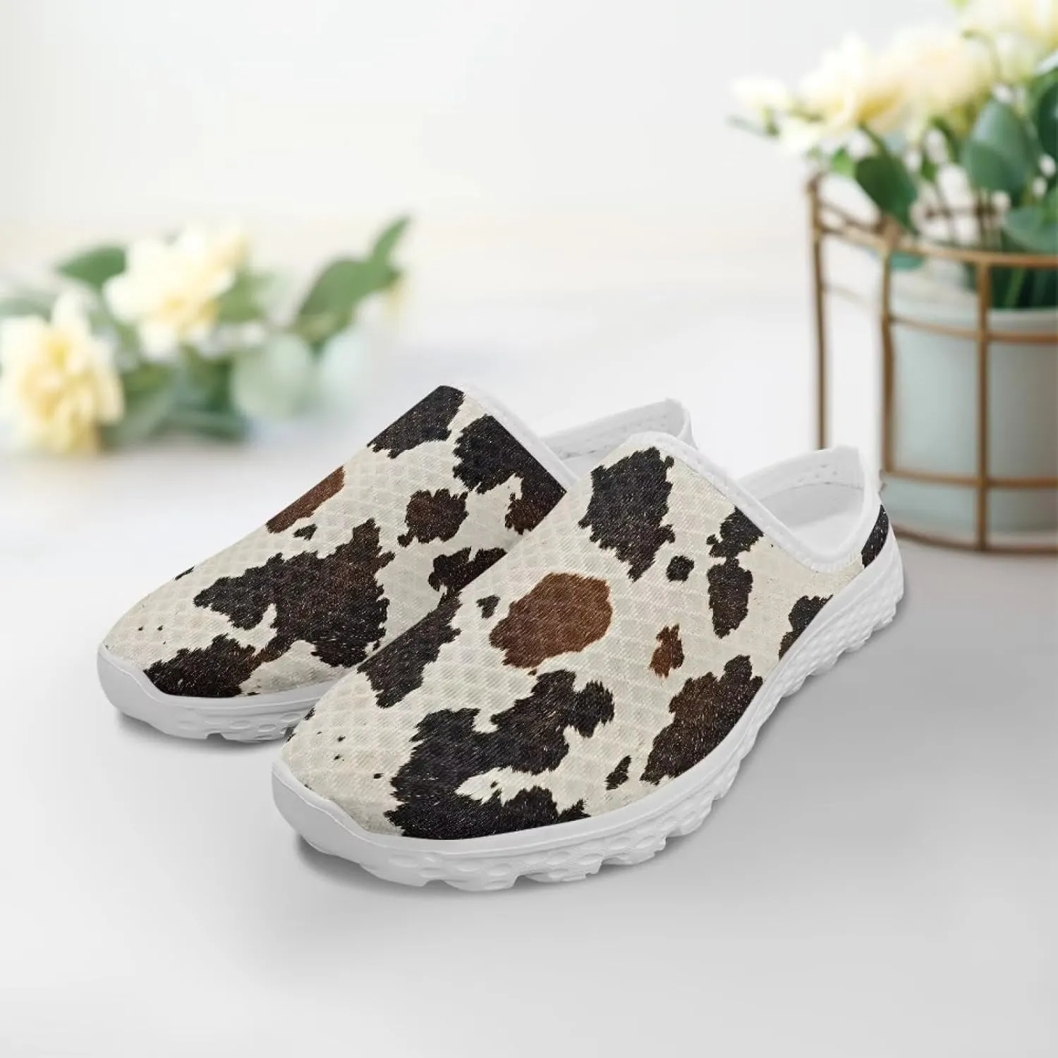 Women's Half Cap Toe Mesh Slippers Lightweight Breathable Lazy Slip On Shoes Fashionable Outdoor Walking Shoes