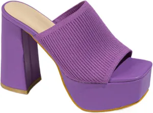 Women's Knitted Suede Platform Chunky Heel Casual Sandals Comfortable Fashion Summer Sexy Open Toe Increase Height Slip On Beach Block Heel Slippers for Outdoor Indoor Party