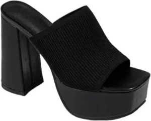 Women's Knitted Suede Platform Chunky Heel Casual Sandals Comfortable Fashion Summer Sexy Open Toe Increase Height Slip On Beach Block Heel Slippers for Outdoor Indoor Party