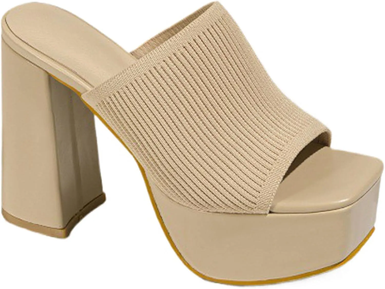 Women's Knitted Suede Platform Chunky Heel Casual Sandals Comfortable Fashion Summer Sexy Open Toe Increase Height Slip On Beach Block Heel Slippers for Outdoor Indoor Party
