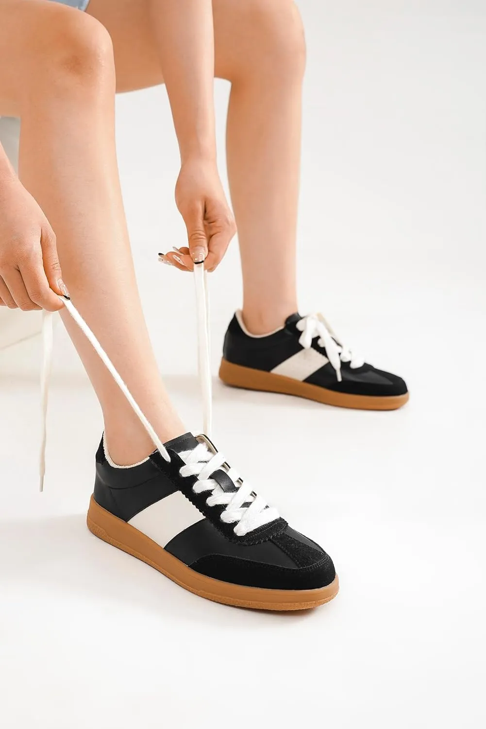 Womens Lace-Up Sneakers Casual Sneakers Comfortable Sneakers Fashion Shoes Casual Platform Ankle Boots