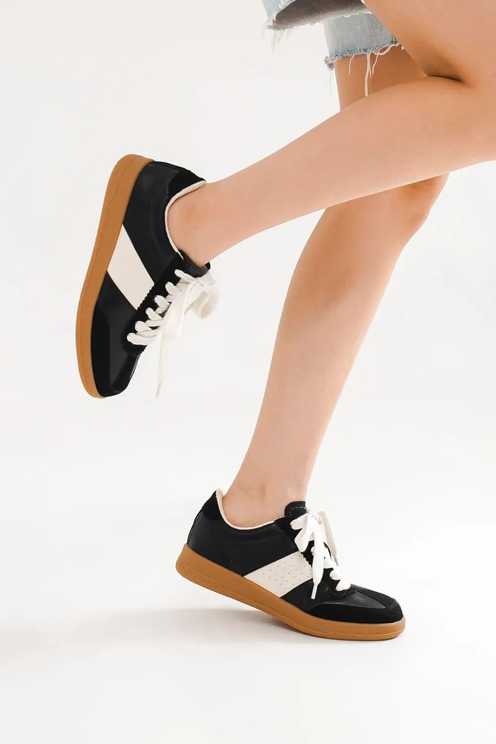 Womens Lace-Up Sneakers Casual Sneakers Comfortable Sneakers Fashion Shoes Casual Platform Ankle Boots