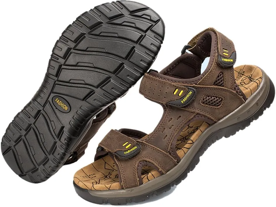 Womens Leather Ankle Strap Beach Hiking Sandals