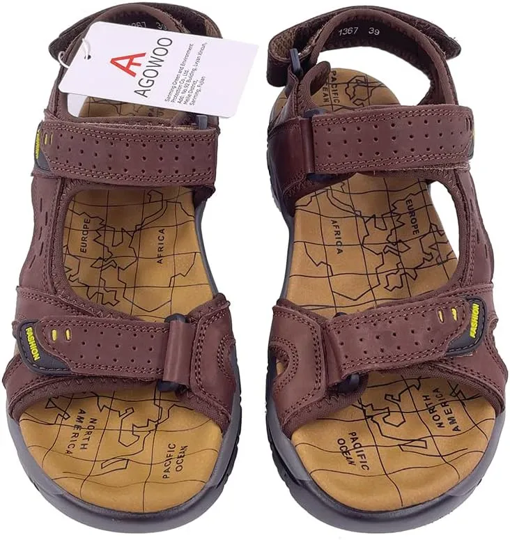 Womens Leather Ankle Strap Beach Hiking Sandals