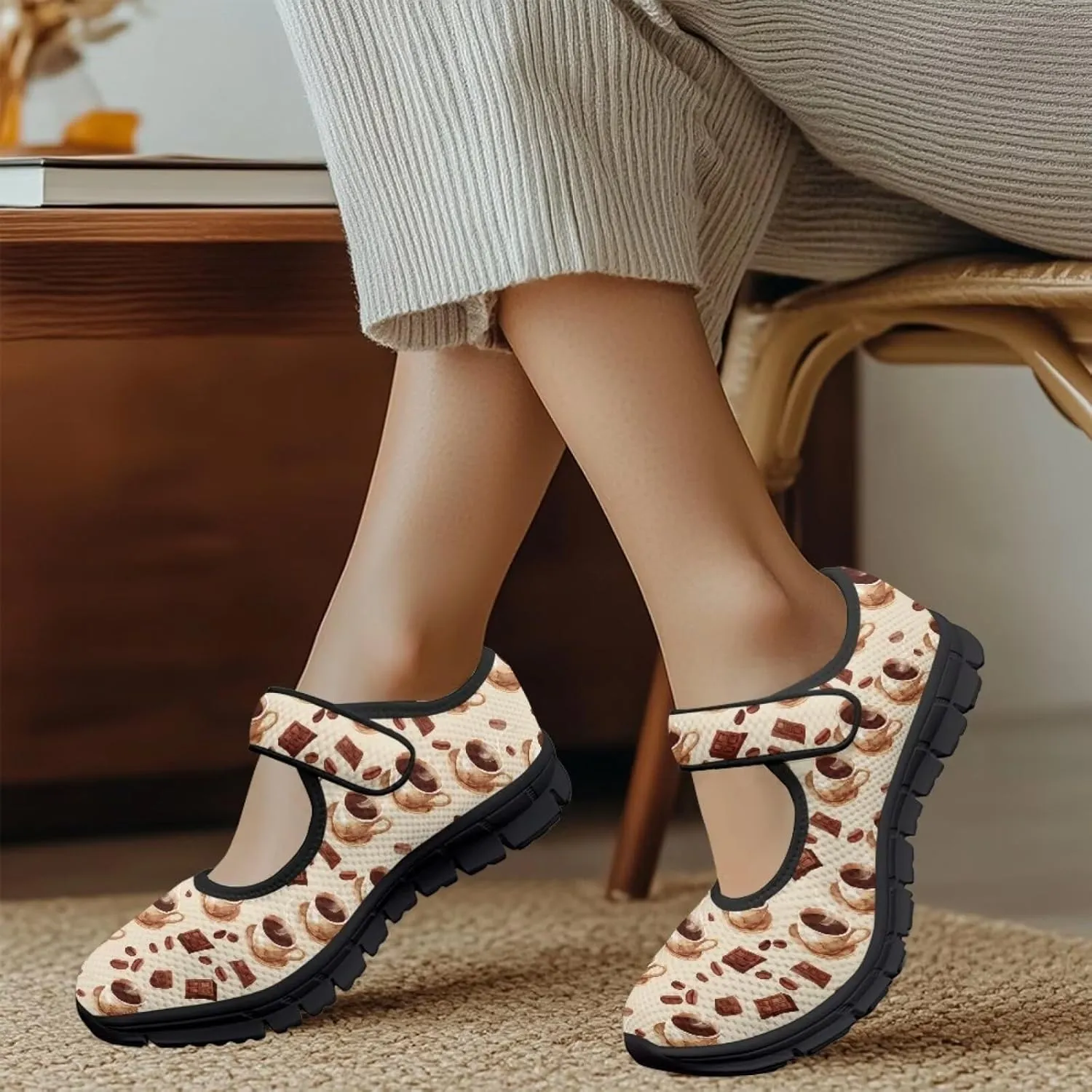 Women's Mary Jane Sneaker Shoes Lightweight Casual School Uniform Shoes Breathable