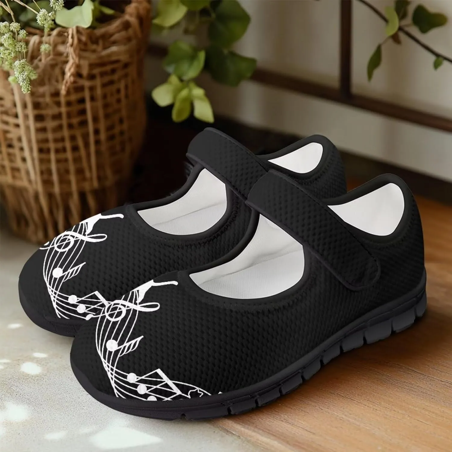 Womens Mary Jane Sneakers Casual Breathable Mesh Flats Closed Toe Non Slip Fashion Walking Travel Shoes