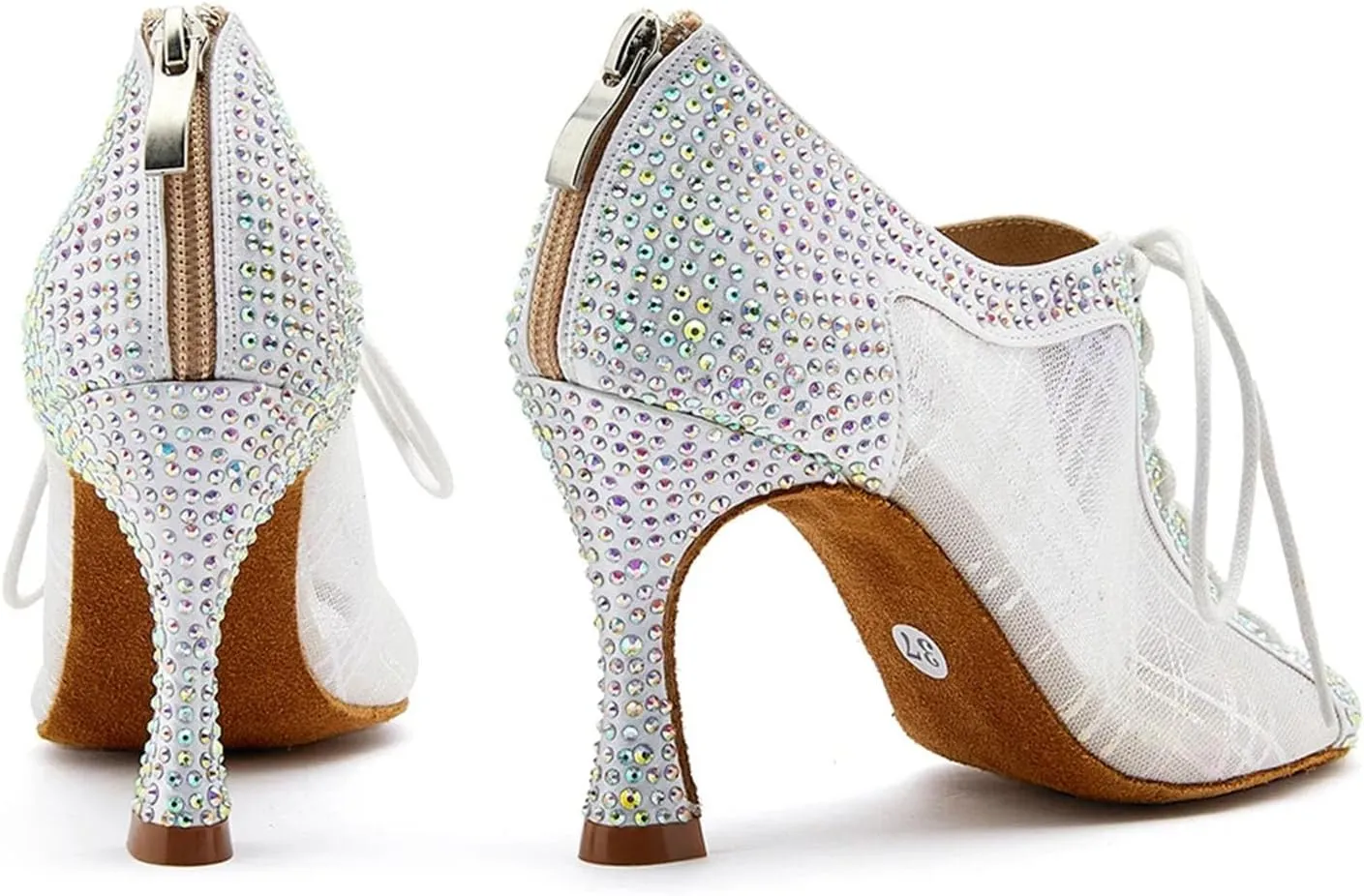 Women's Mesh Ballroom Sandals - Lightweight Latin Dance Heels (8.5CM/3.35")