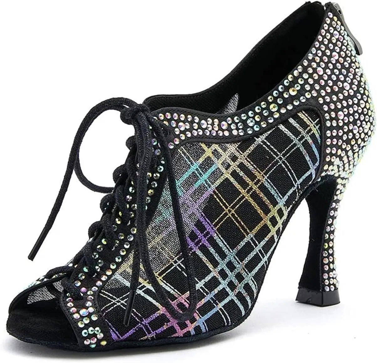 Women's Mesh Ballroom Sandals - Lightweight Latin Dance Heels (8.5CM/3.35")