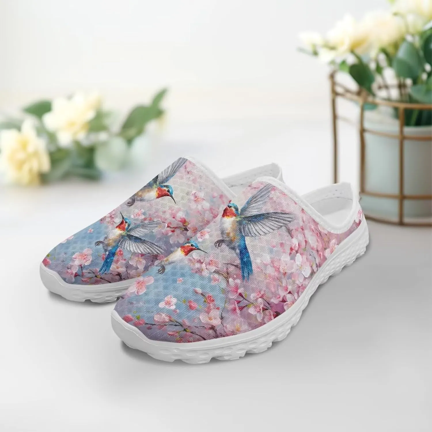 Womens Mules & Clogs Garden Shoes Backless Sneakers - Non-Slip Summer Mesh Slippers Non-Slip Outdoor Walking Shoes