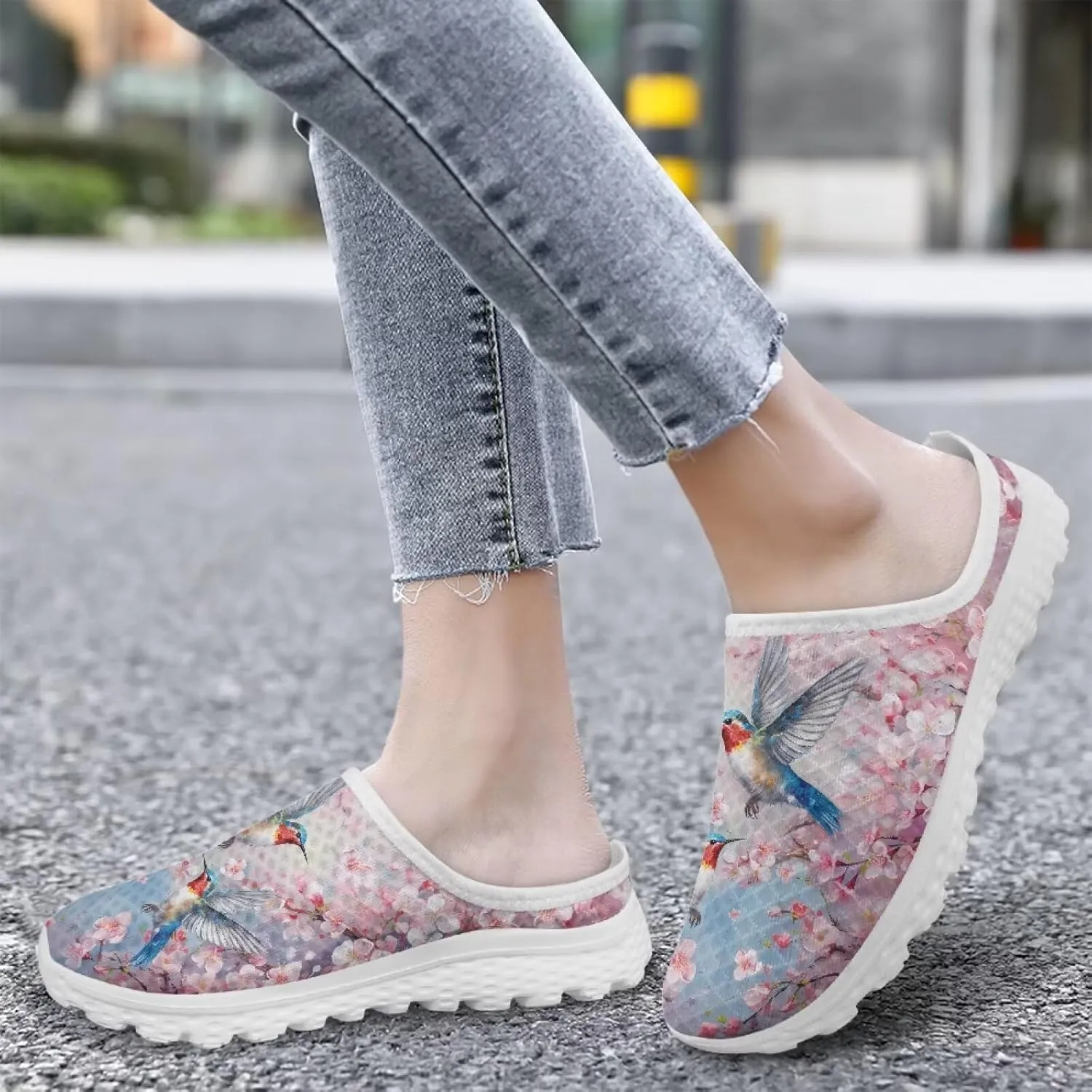 Womens Mules & Clogs Garden Shoes Backless Sneakers - Non-Slip Summer Mesh Slippers Non-Slip Outdoor Walking Shoes