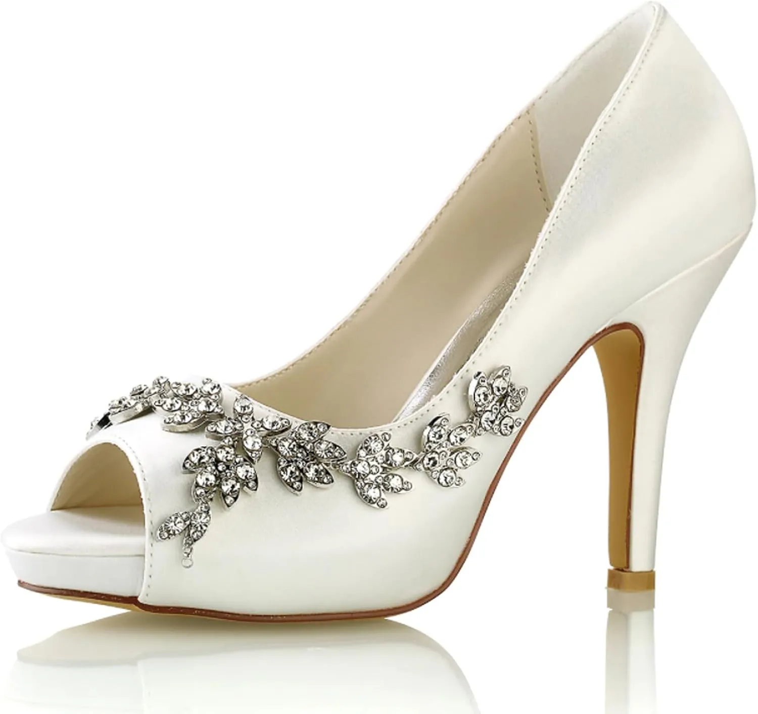 Women's On Wedding Dress Shoes Platform Pumps Open Toe Bridal Shoes Party Dress Sandles