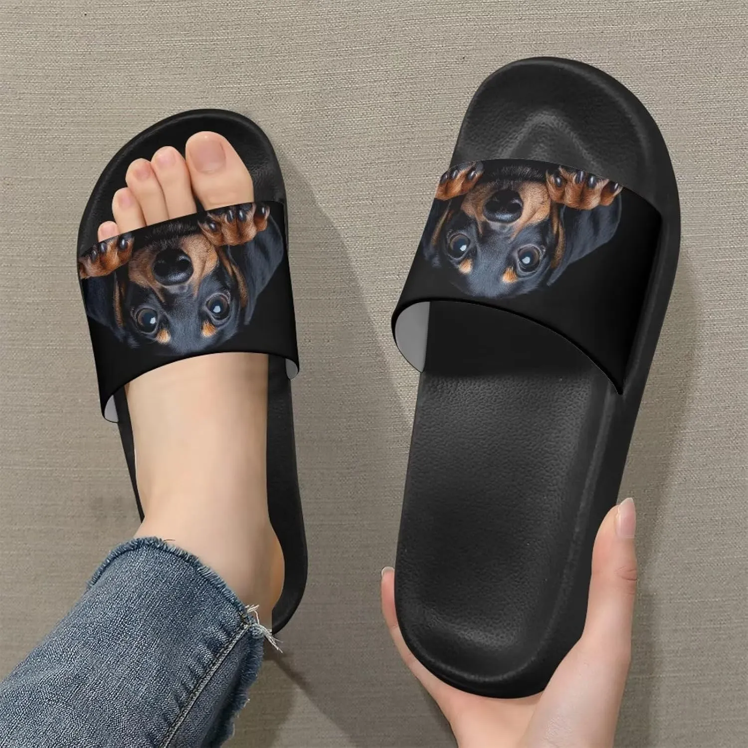 Women's Pillow Slippers Non-slip Quick-drying Bathroom Shower Slippers Beach Sandals Soft Cushioning Sole Sizes 5-12.5