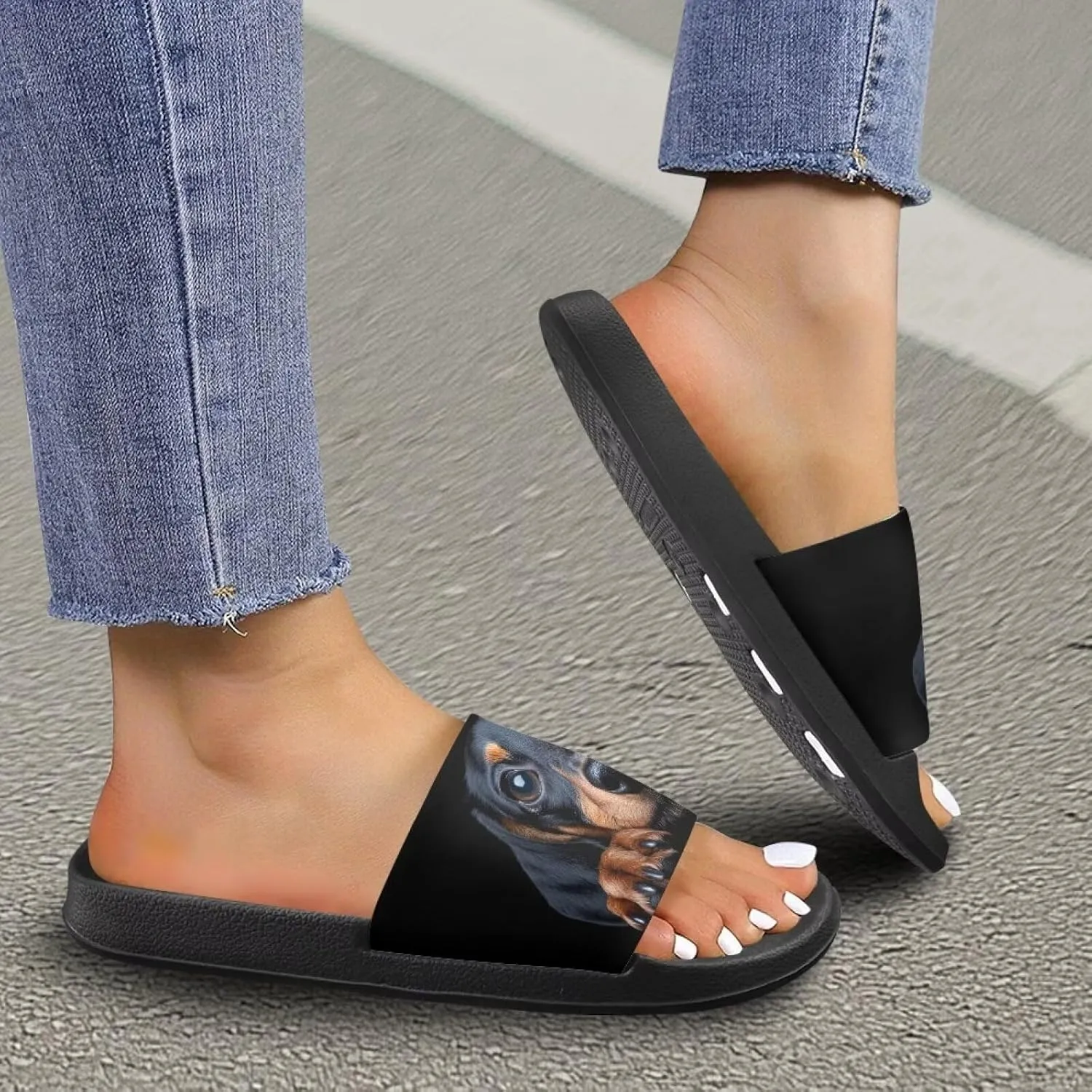 Women's Pillow Slippers Non-slip Quick-drying Bathroom Shower Slippers Beach Sandals Soft Cushioning Sole Sizes 5-12.5
