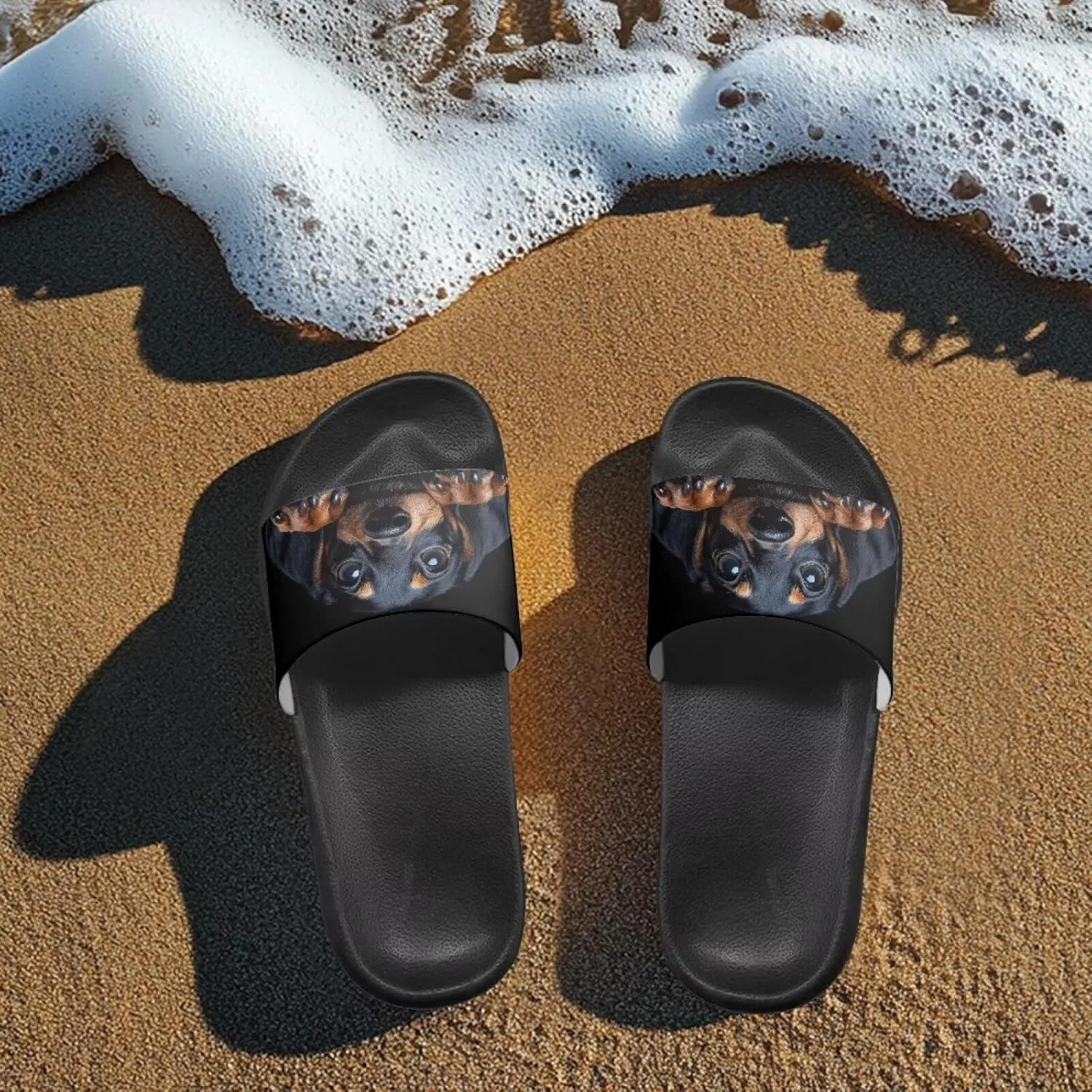 Women's Pillow Slippers Non-slip Quick-drying Bathroom Shower Slippers Beach Sandals Soft Cushioning Sole Sizes 5-12.5