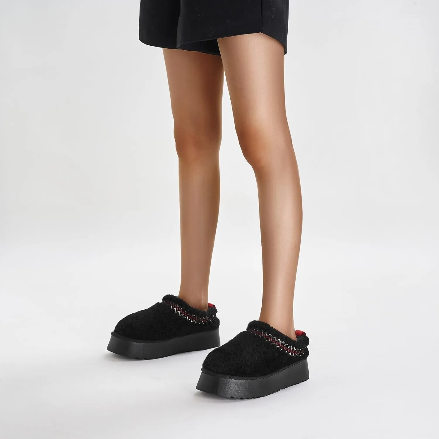 Women's Platform Mini Boots - Cozy Fur-Lined Ankle Boots for Warm and stylish snow boots