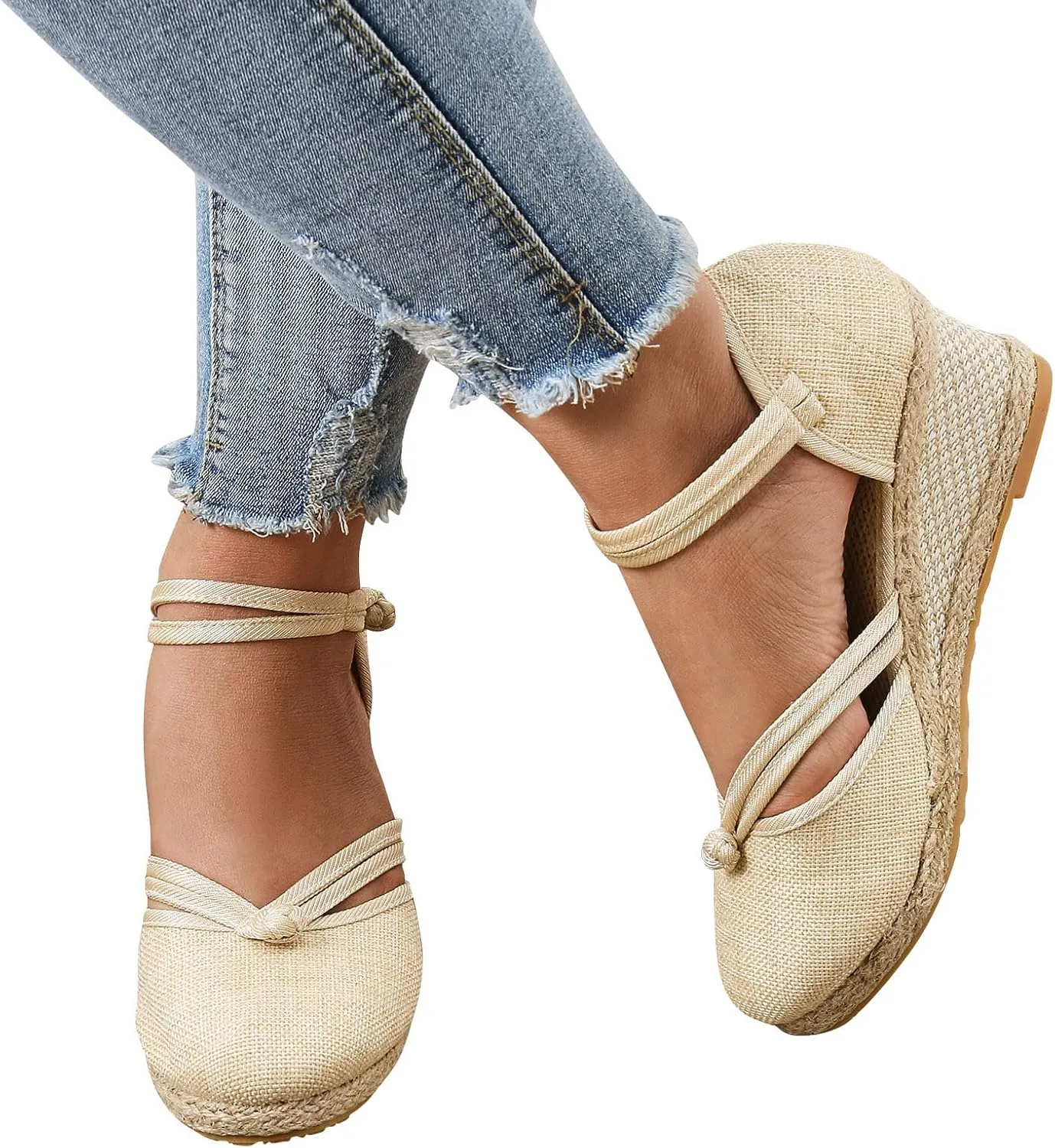 Womens Platform Sandals Comfortable Dressy Sandals Women Low Heel Wedges Ankle Strap Soft Closed Toes Summer Shoes