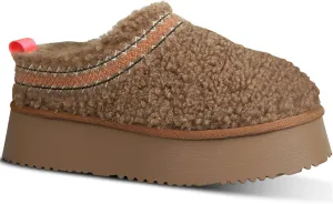 Women's Platform Slippers Mini Boots Braid with Plush Fleece Lining Fuzzy Slippers for Women Slip on Clogs