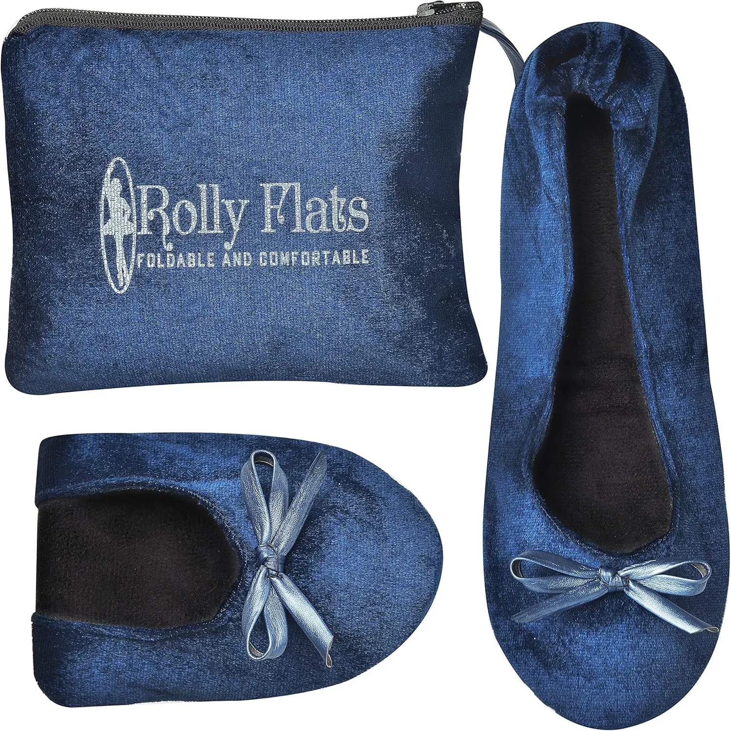 Women's Portable Foldable Ballet Flats Shoes Roll Up Slippers for Travel