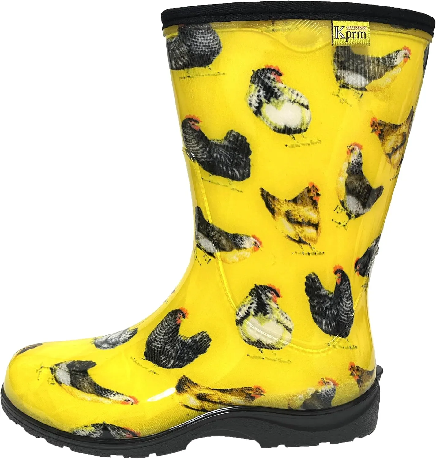 Women's Rain Boots Waterproof Mid Calf Rubber Garden Boots for Women Outdoor Mud Work with Comfort Insole