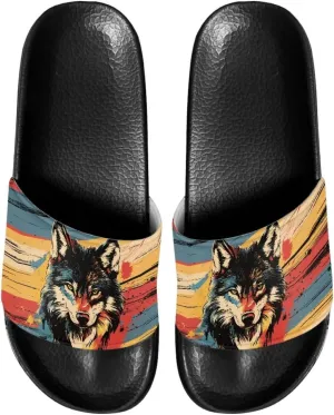 Women's Slide Sandals Soft-Soled Non-Slip Open-Toed Slippers Beach Shoes Wide Design Water-Friendly Black Size 6-13.5