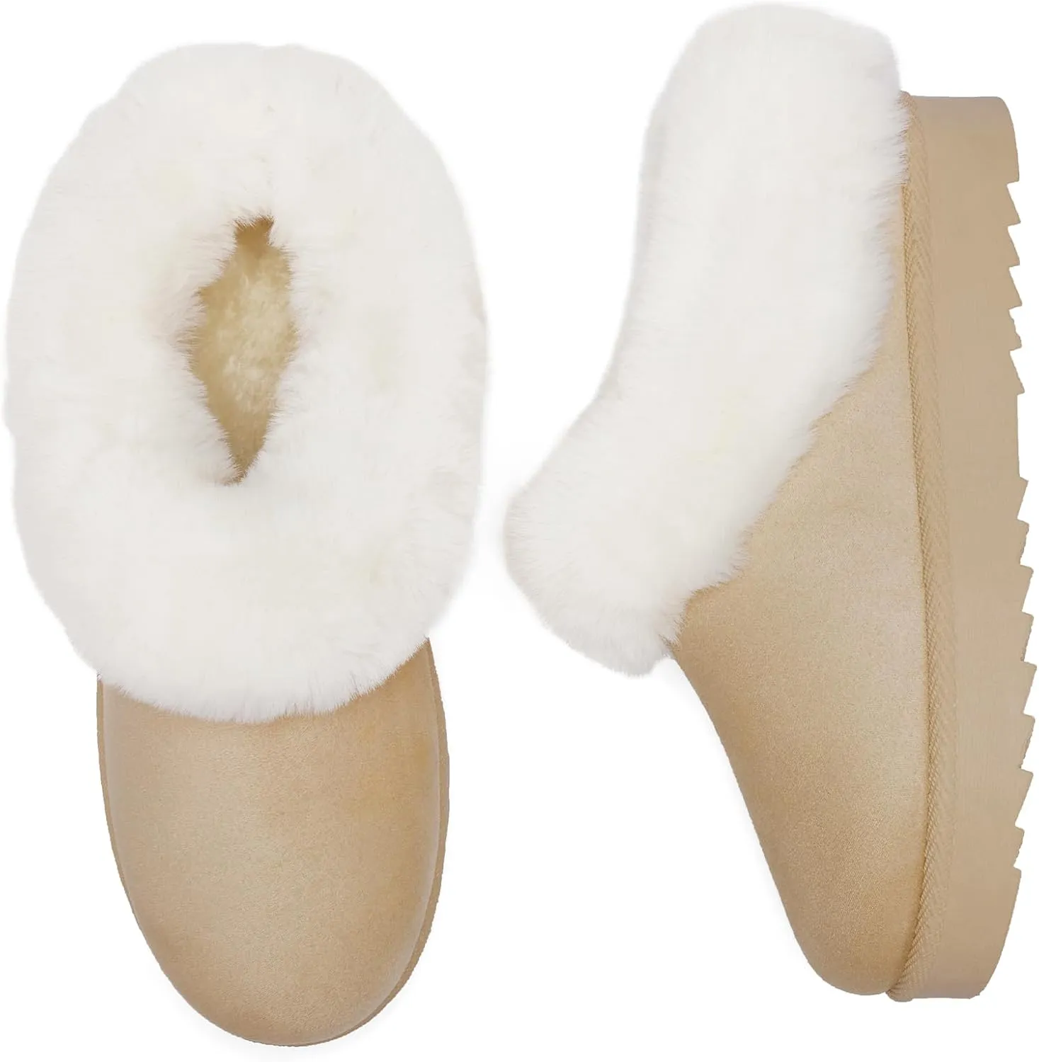 Women's Slippers Platform Mini Boots Anti-Slip Boot For Outdoor Short Ankle Boot Fur Fleece Lined Sneakers House slippers
