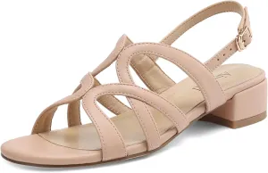 Women's Strappy Sandals Square Open Toe Low Block Heels Ankle Strap Heel for Women Dress Shoes